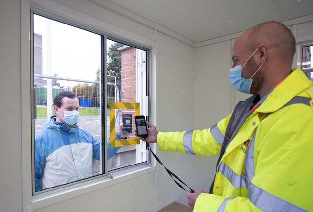 Man having phone scanned