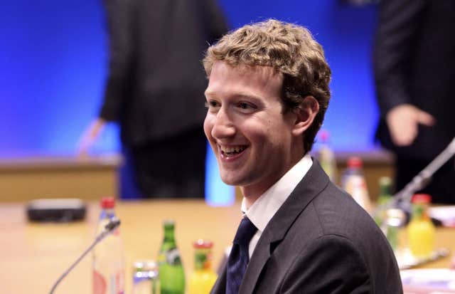 Facebook founder Mark Zuckerberg (Chris Ratcliffe/PA)