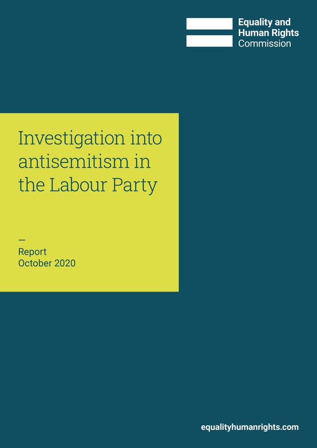 The front cover of the report by the Equality and Human Rights Commission (EHRC/PA)