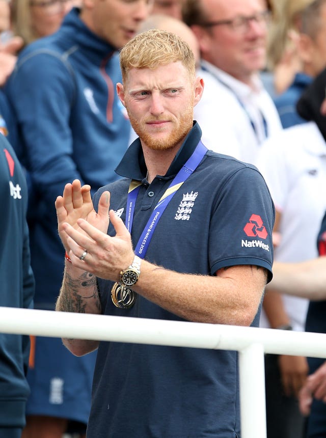England’s Ben Stokes during the World Cup celebrations at the Kia Oval