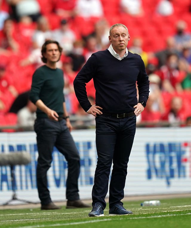 Steve Cooper, right, saw his Swansea side lose in the final