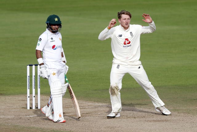 Dom Bess (right) was unable to put Pakistan under any real pressure