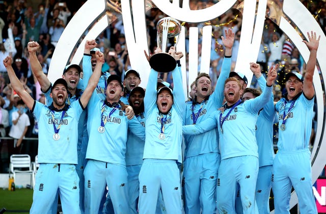 England lift the trophy after winning their first World Cup title