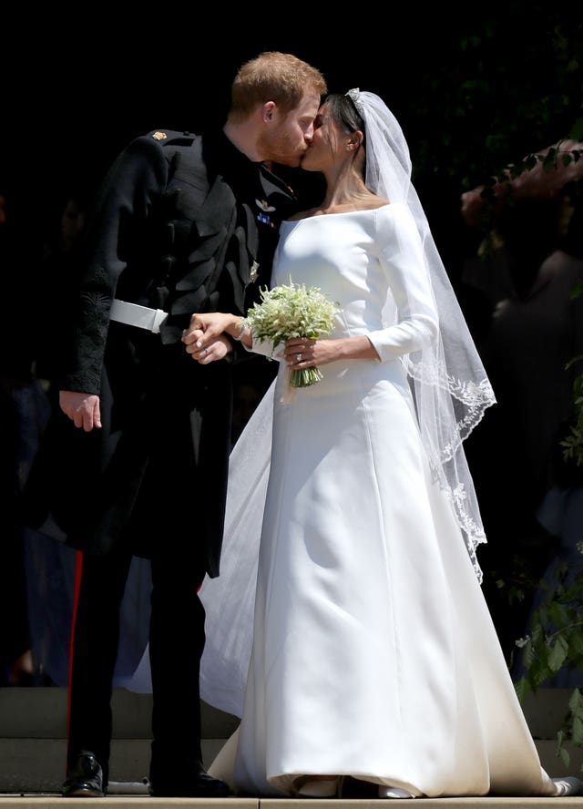 Harry and Meghan outside St George’s Chapel