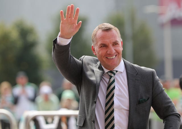 Brendan Rodgers waves