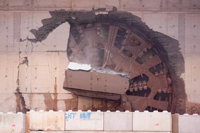 Tunnel boring machine Mary Ann surfaces in Washwood Heath