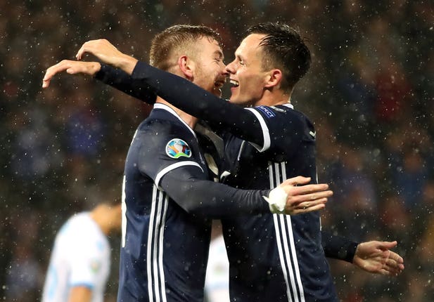 Shankland and Stuart Findlay (left) both scored for Scotland
