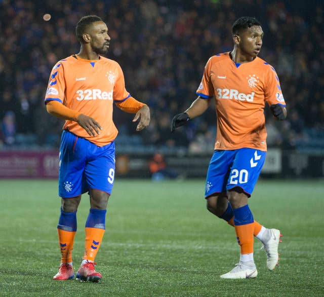 Rangers have a big decision on whether to go with Jermain Defoe (left) or Alfredo Morelos against Celtic