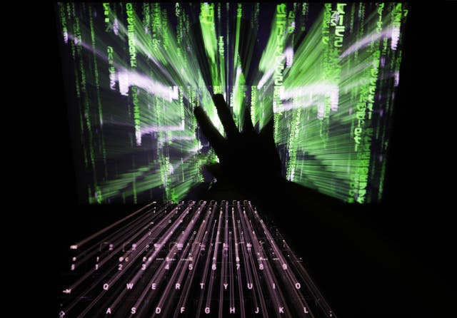 A person using a laptop