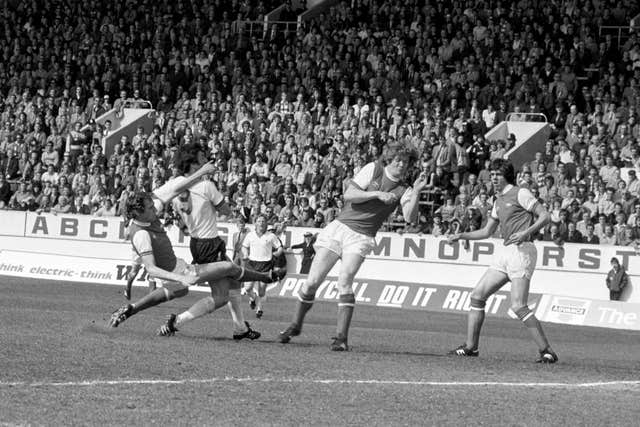 Johnson, white shirt, scored 27 times in the 1979/80 season for Liverpool