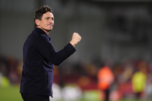 Brentford manager Keith Andrews celebrates