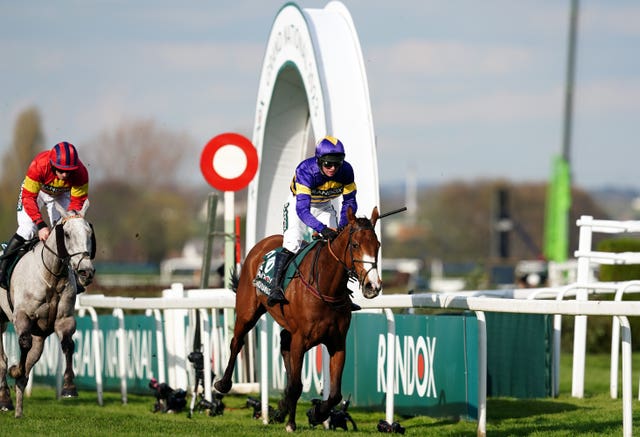Corach Rambler ridden by jockey Derek Fox wins the 2023 Randox Grand National
