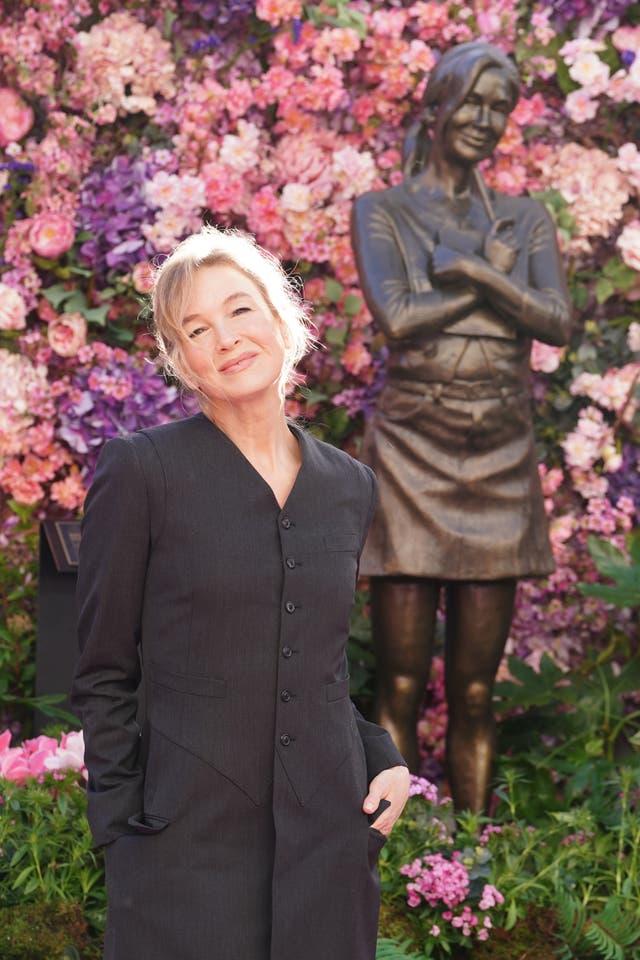 Renee Zellweger at the unveiling of the Bridget Jones statue