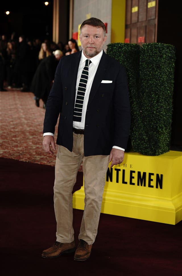 Guy Ritchie attending the premiere of the Netflix series The Gentlemen at the Theatre Royal Drury Lane, London