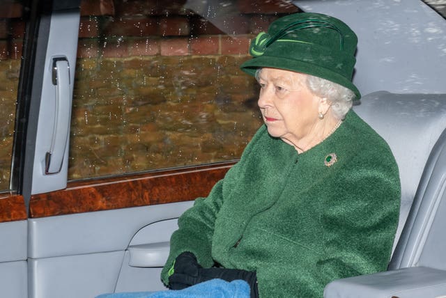 Queen attends church