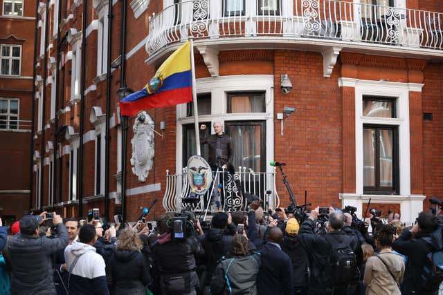 Julian Assange has taken refuge in the Ecuadorian embassy (Philip Toscano/PA