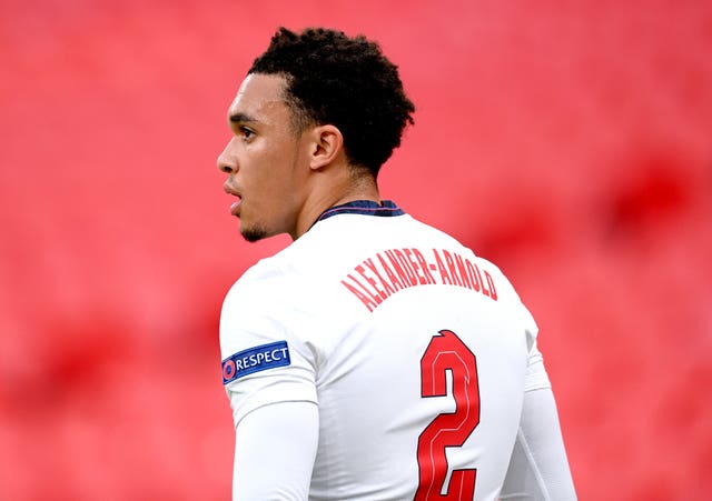 Trent Alexander-Arnold wears the England number two shirt