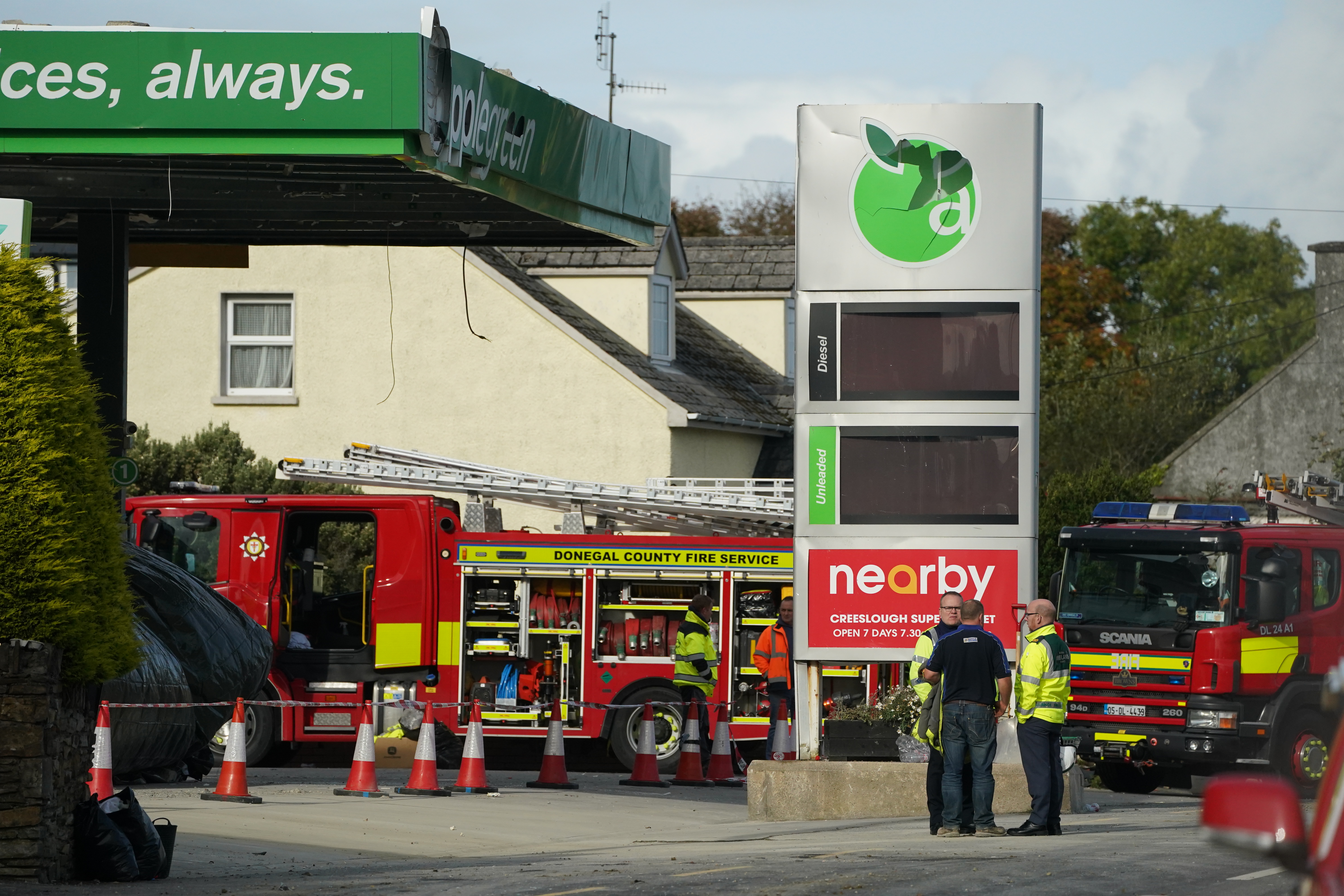 Explosion at Donegal service station