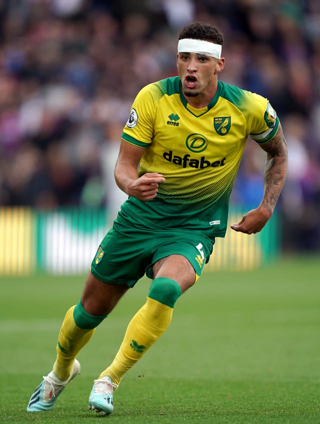 Norwich defender Ben Godfrey was forced off with an injury