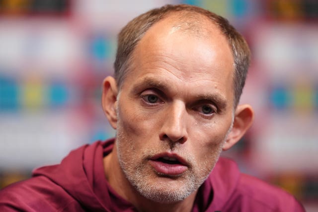 Thomas Tuchel facing the press