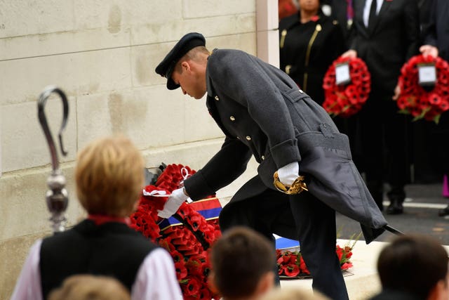 The Duke of Cambridge lays a wreath