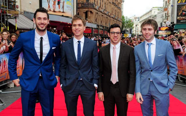 The cast attending the premiere of The Inbetweeners 2 at the Vue Cinema in London
