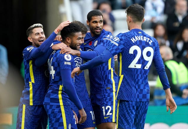 Chelsea's Reece James (second left) celebrates