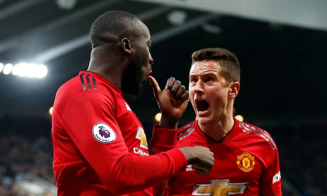 Romelu Lukaku celebrates at Newcastle