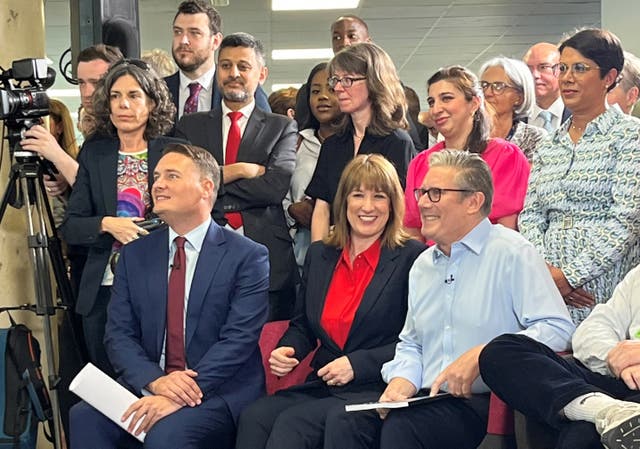 (front left-right) Health Secretary Wes Streeting, Chancellor of the Exchequer Rachel Reeves and Prime Minister Sir Keir Starmer at the launch of the Government’s 10-year health plan