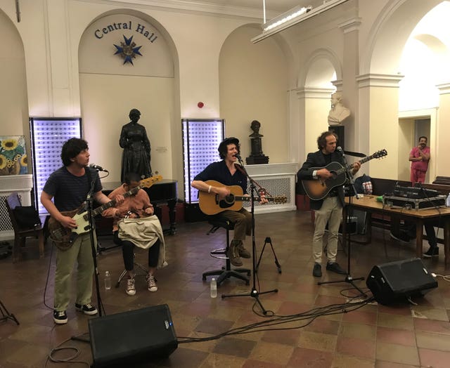 The Mystery Jets perform in St Thomas’ Hospital in Central London