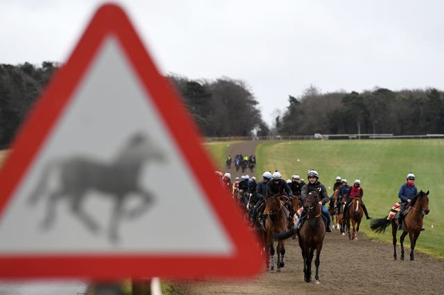 Training has continued in Newmarket with strict hygiene measures in place
