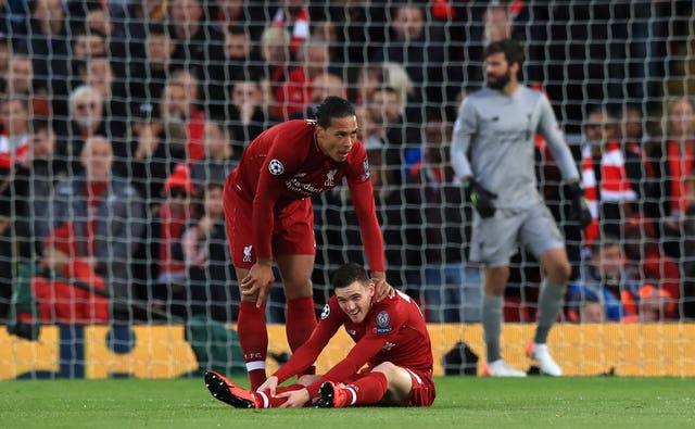Andy Robertson is set to recover from an injury suffered against Barcelona