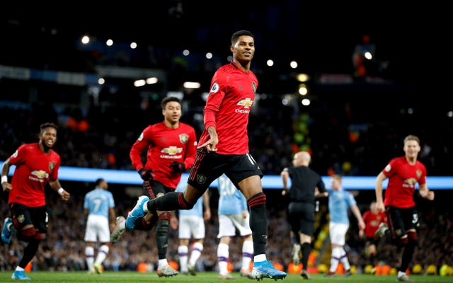 Manchester United celebrated a Premier League victory at the Etihad Stadium in December