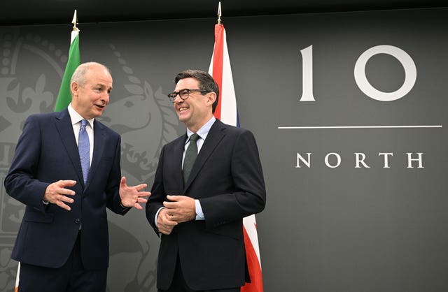Prime Minister Andy Burnham with Taoiseach Micheál Martin, the first international leader to visit No 10 North