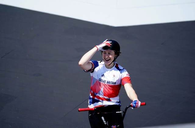 Charlotte Worthington reacts to her run