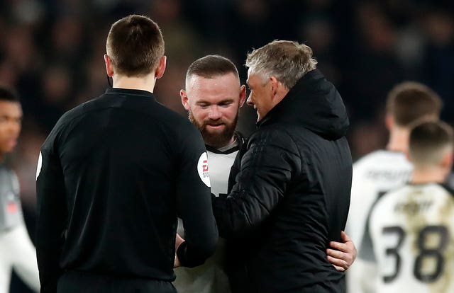 Rooney was embraced by Ole Gunnar Solskjaer at full-time