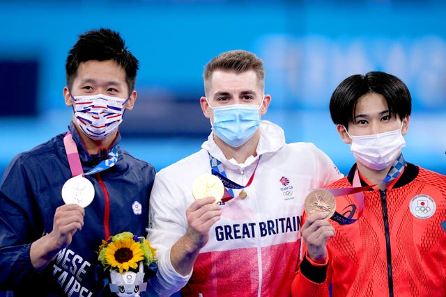 Max Whitlock with his fellow medallists