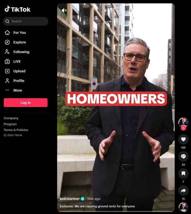 Sir Keir Starmer on TikTok