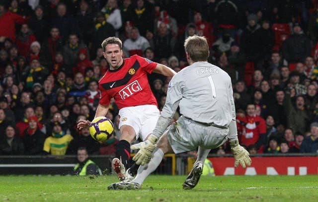 Michael Owen scoring at Old Trafford