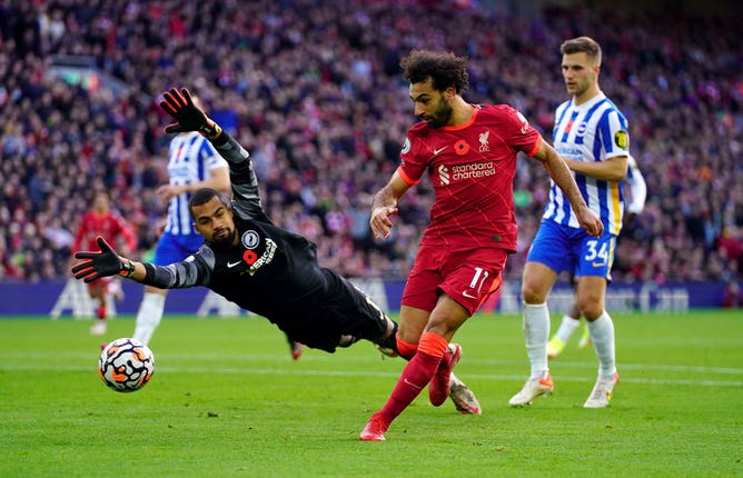 Mohamed Salah is flagged offside