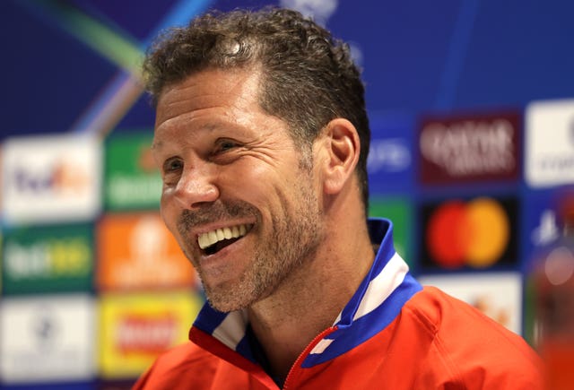 Atletico Madrid manager Diego Simeone at a press conference