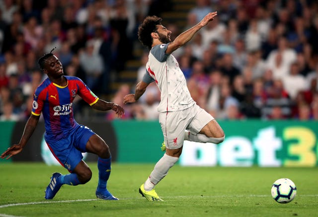 Aaron Wan-Bissaka was sent off for bringing down Mohamed Salah