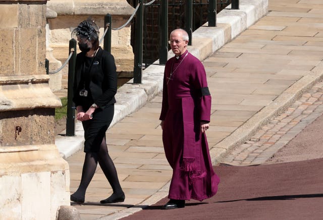 The Archbishop of Canterbury Justin Welby enters St George’s Chapel