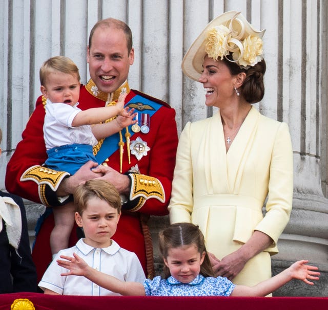 The Duke and Duchess of Cambridge with their children