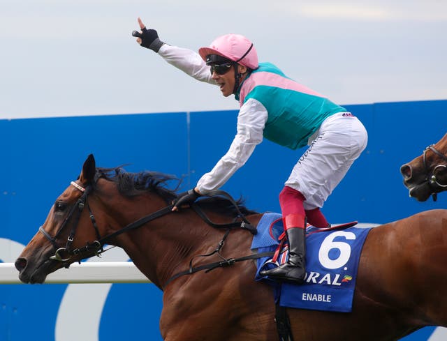 Enable is victorious in the Eclipse at Sandown