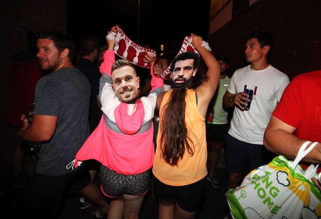 Liverpool fans outside Anfield