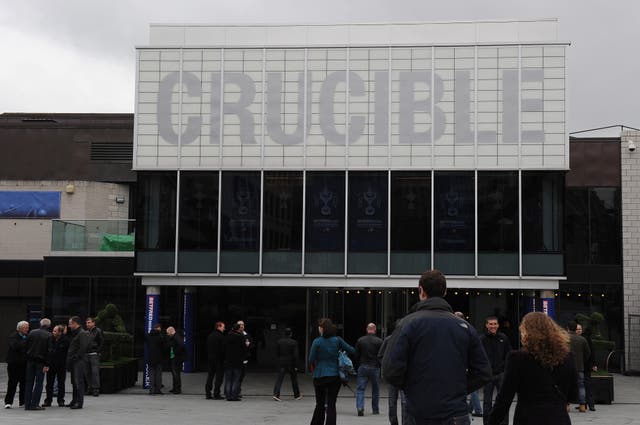 Fans arrive at the Crucible Theatre in Sheffield for the World Snooker Championship