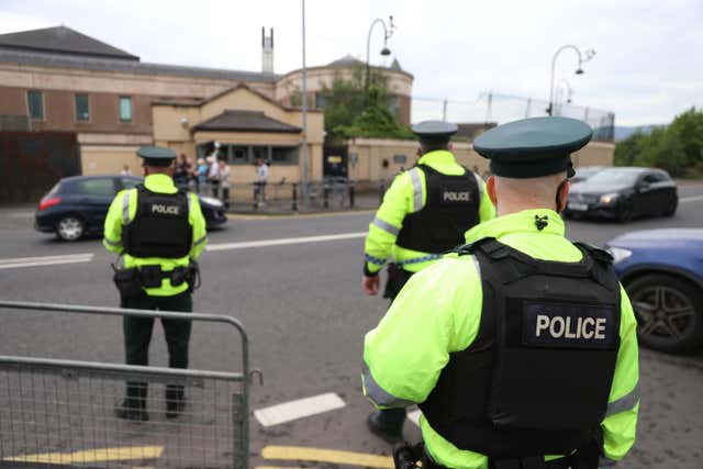 PSNI officers outside Newry Crown Court