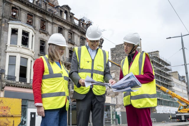 (left to right) City of Edinburgh Council leader Jane Meagher, City of Edinburgh chief planning officer and head of building standards, David Givan, and Deputy First Minister Jenny Gilruth