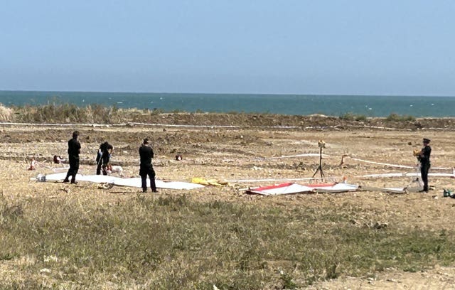 Police at the scene in the Leysdown-on-Sea resort on the Isle of Sheppey